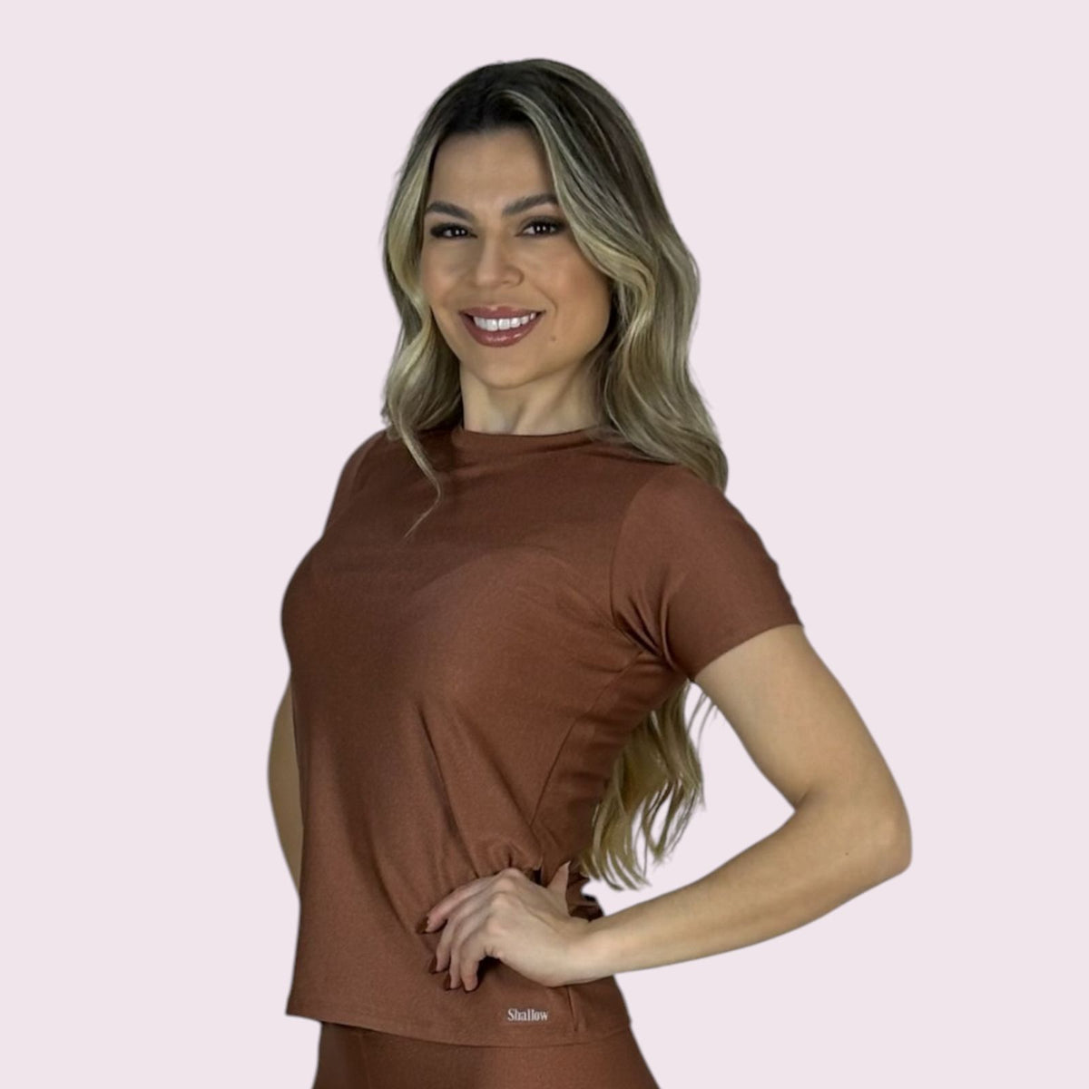 Baby Look Metalizado Bronze