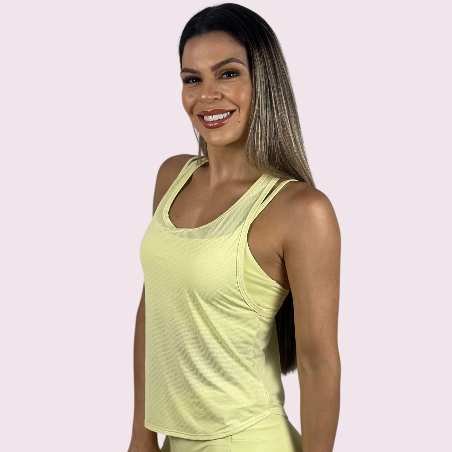 Regata Valentina Dry Fit Amarelo Candy