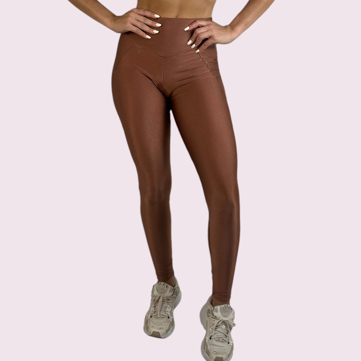 Legging Recortes Metalizado Bronze