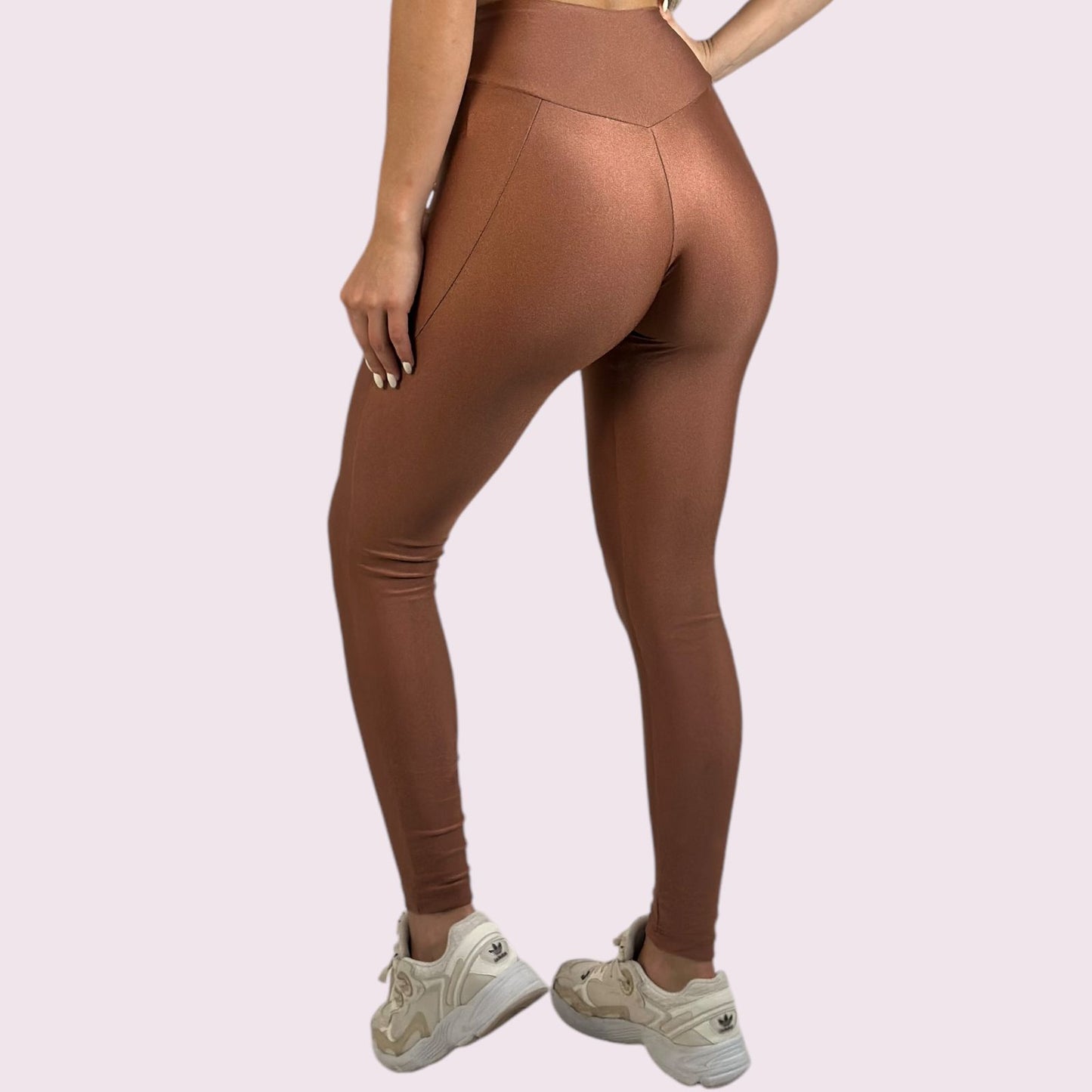 Legging Recortes Metalizado Bronze
