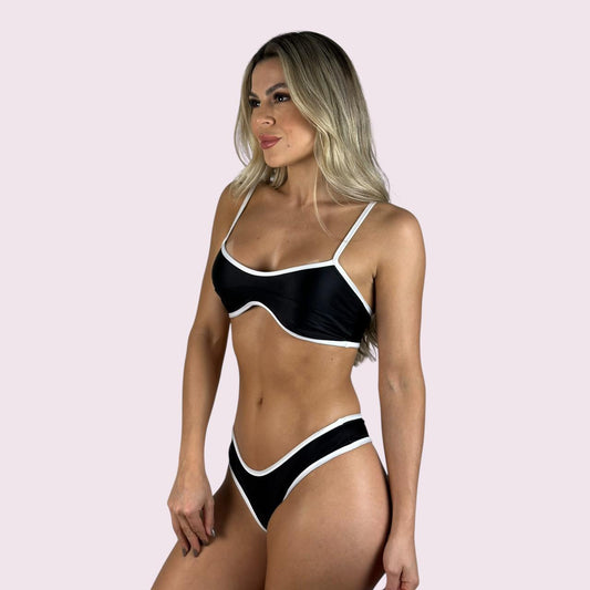 Biquíni Malibu Preto com Branco
