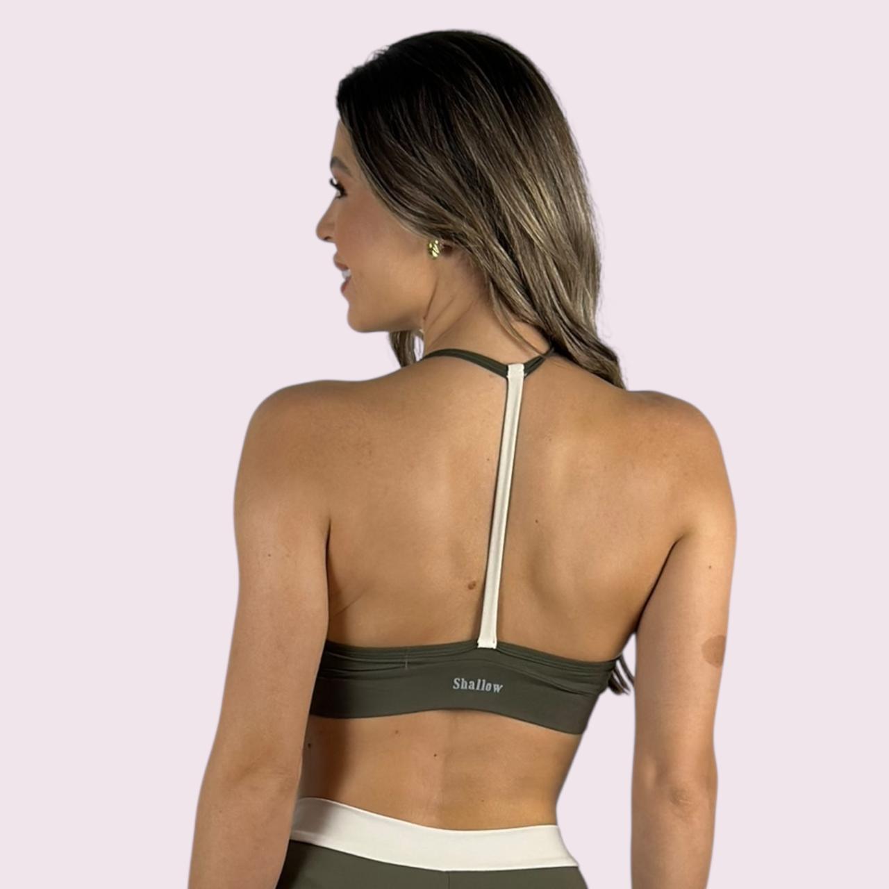 Top Lari Suplex Verde Militar com Off White