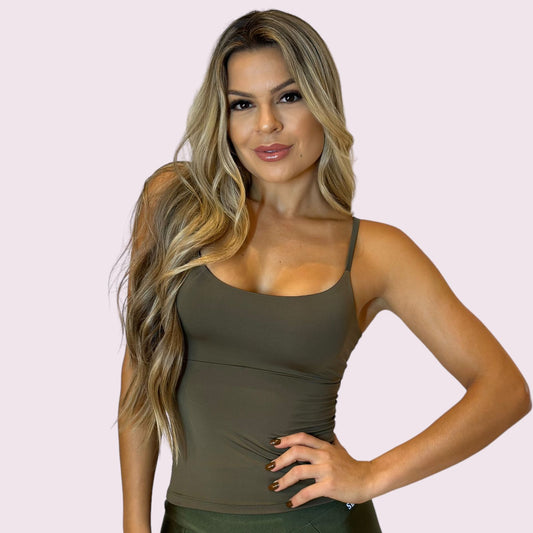 Top Isa Longo Verde Militar