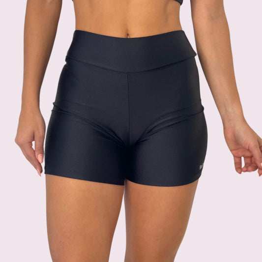 Shorts Cós V Metalizado Preto