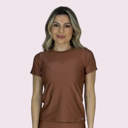 Baby Look Metalizado Bronze