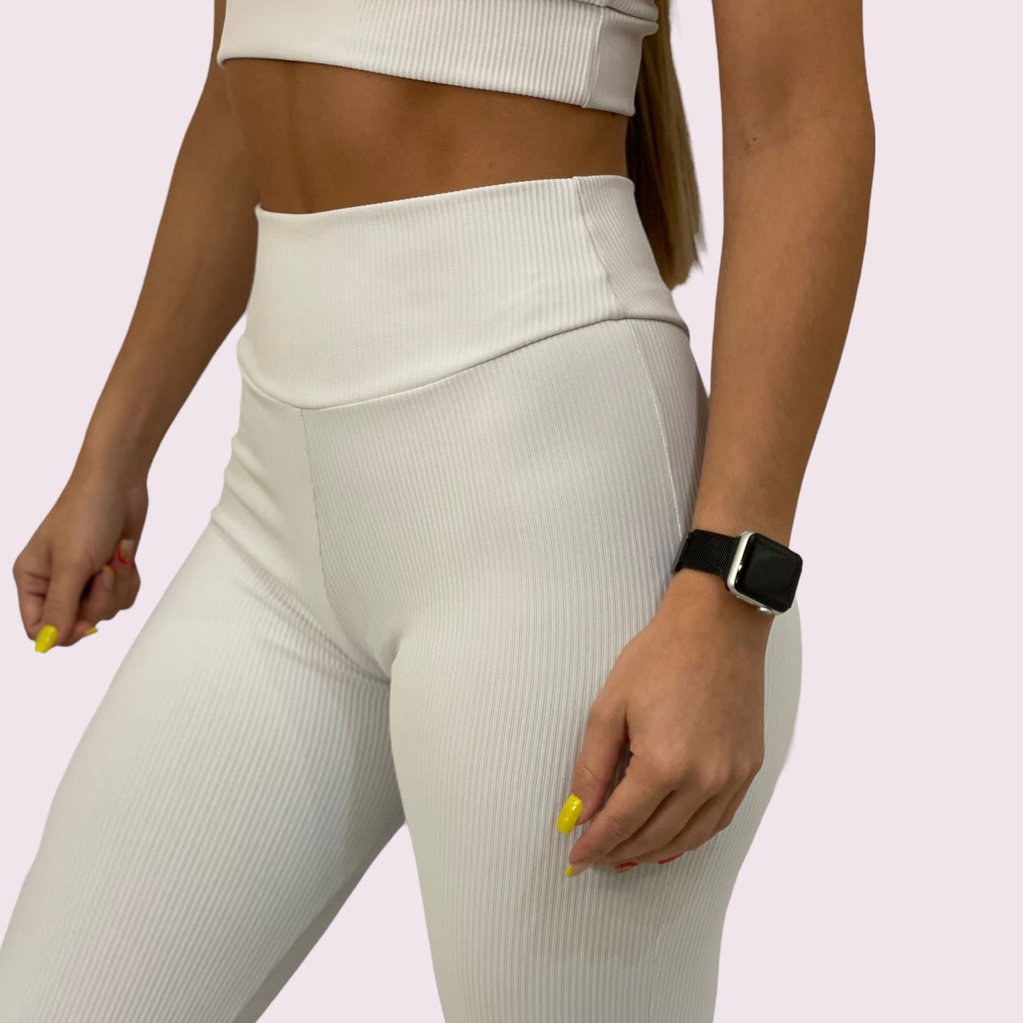 Legging Kim Cotelê Branco