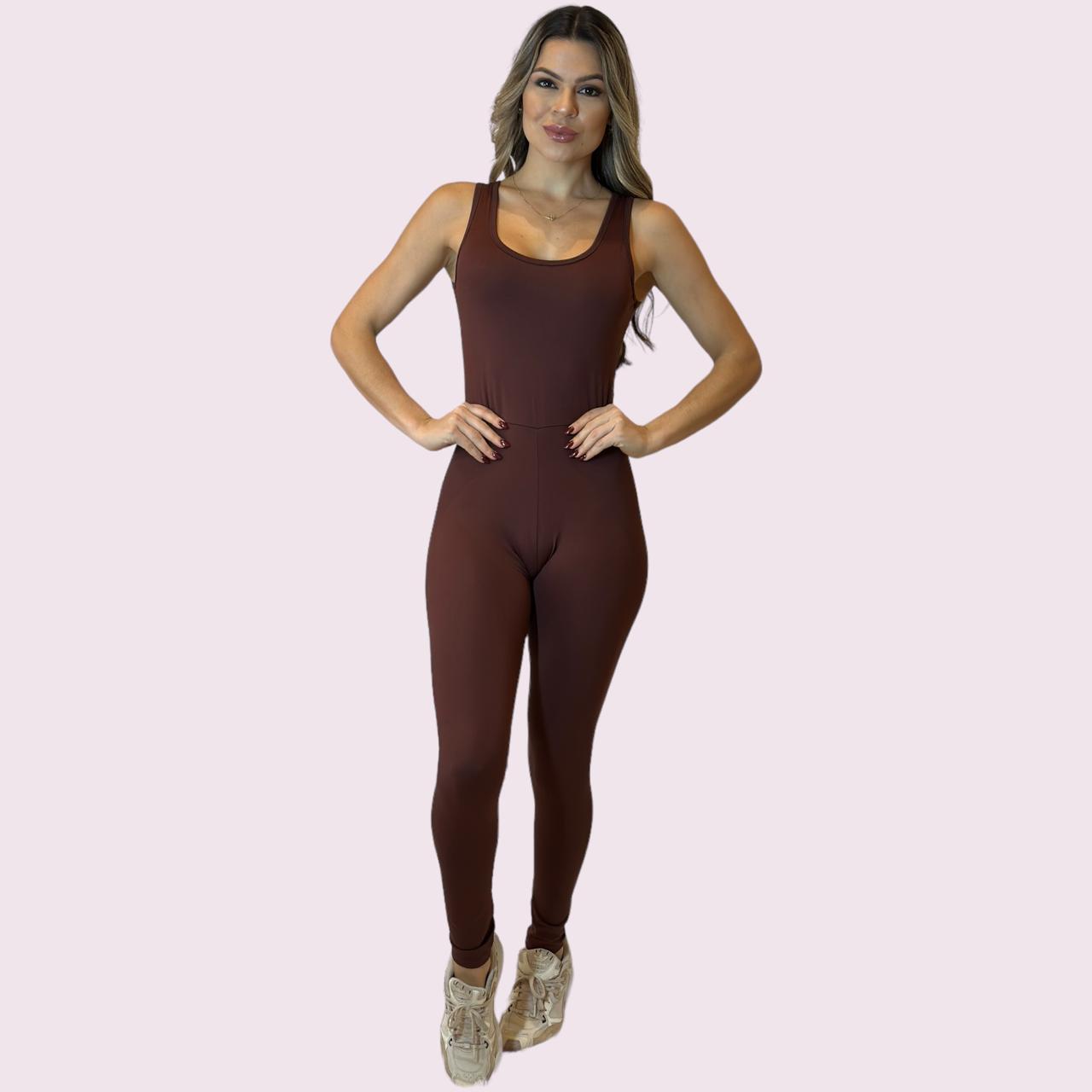 Macacão Regata Suplex Coffee