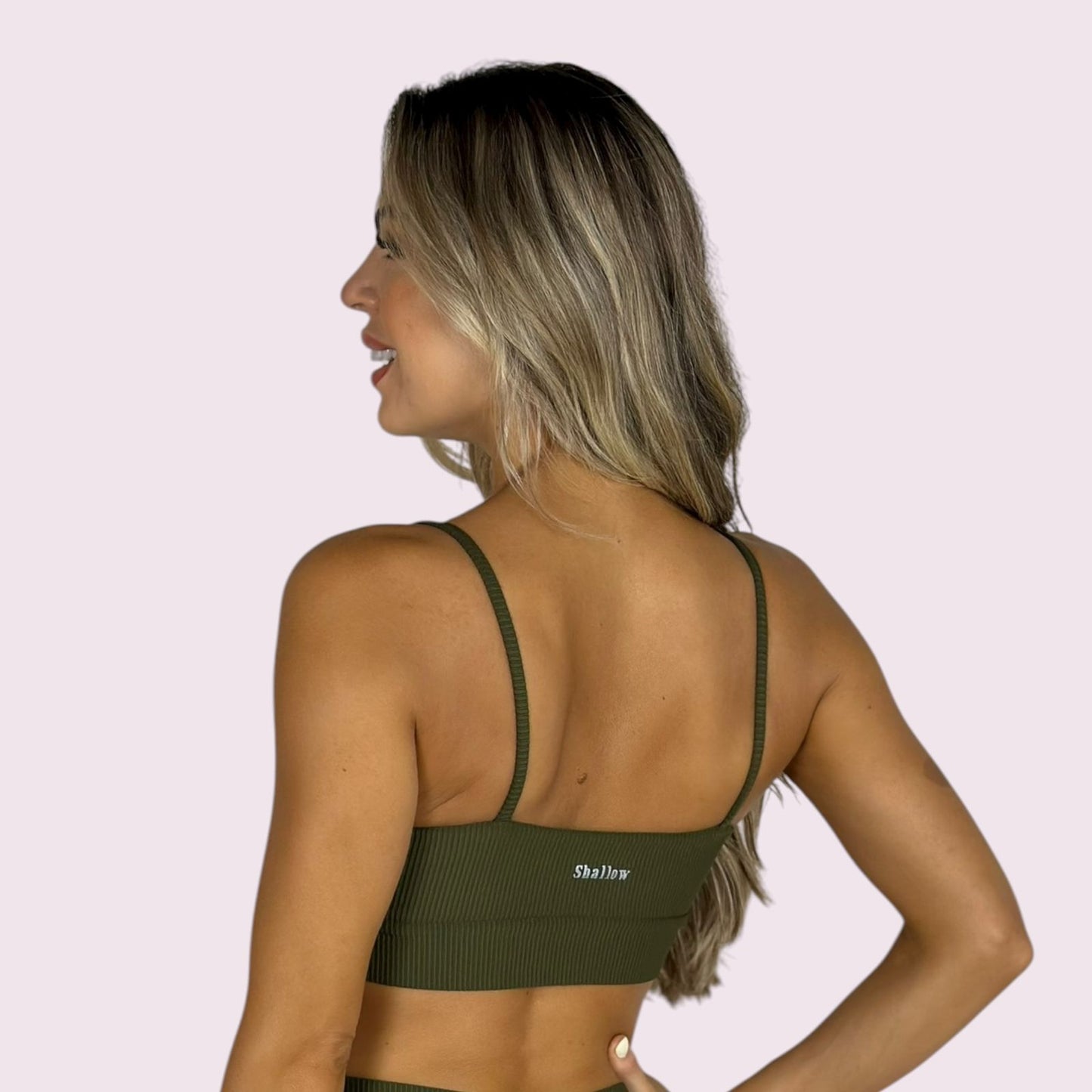 Top Isa Cotelê Verde Militar