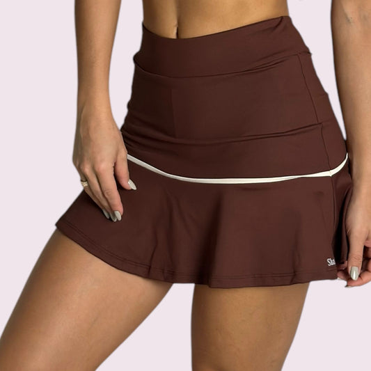 Shorts Saia Gisa Suplex Coffee com Off White