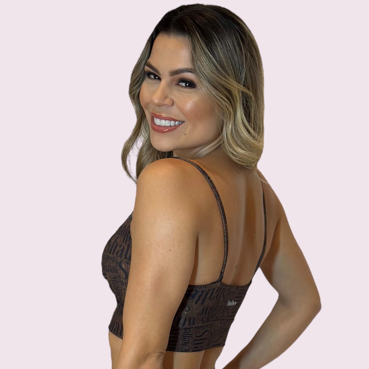 Top Isa Estampa Shallow Coffee