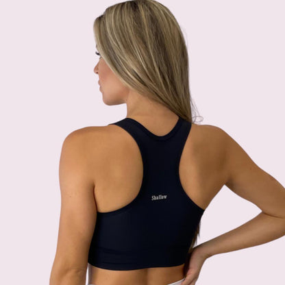 Top Ilusion Suplex Preto com Tule Preto