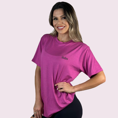 Camiseta Manga Curta Shallow Fúcsia Unissex