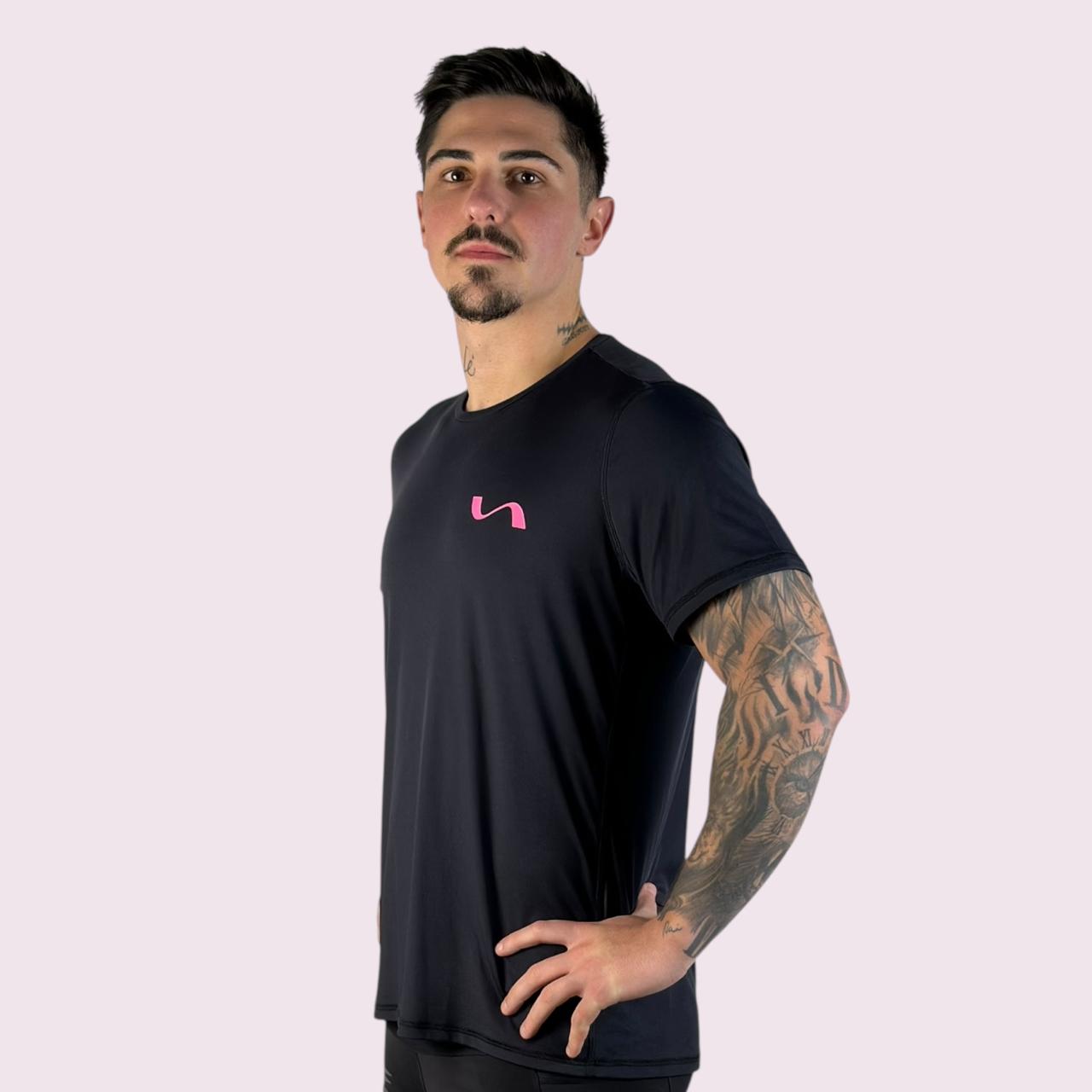 Camiseta Masculina Manga Curta Run Preta
