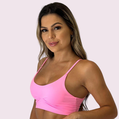 Top Yasmim Suplex Rosa Neon