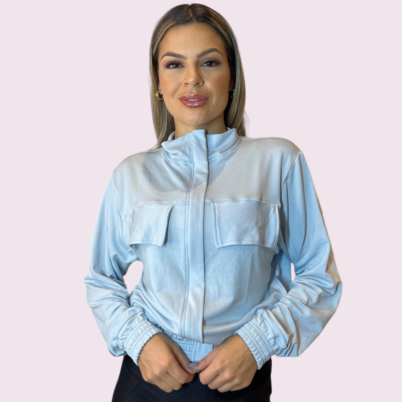 Casaco Tai Moletinho Azul Candy