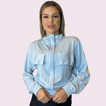 Casaco Tai Moletinho Azul Candy