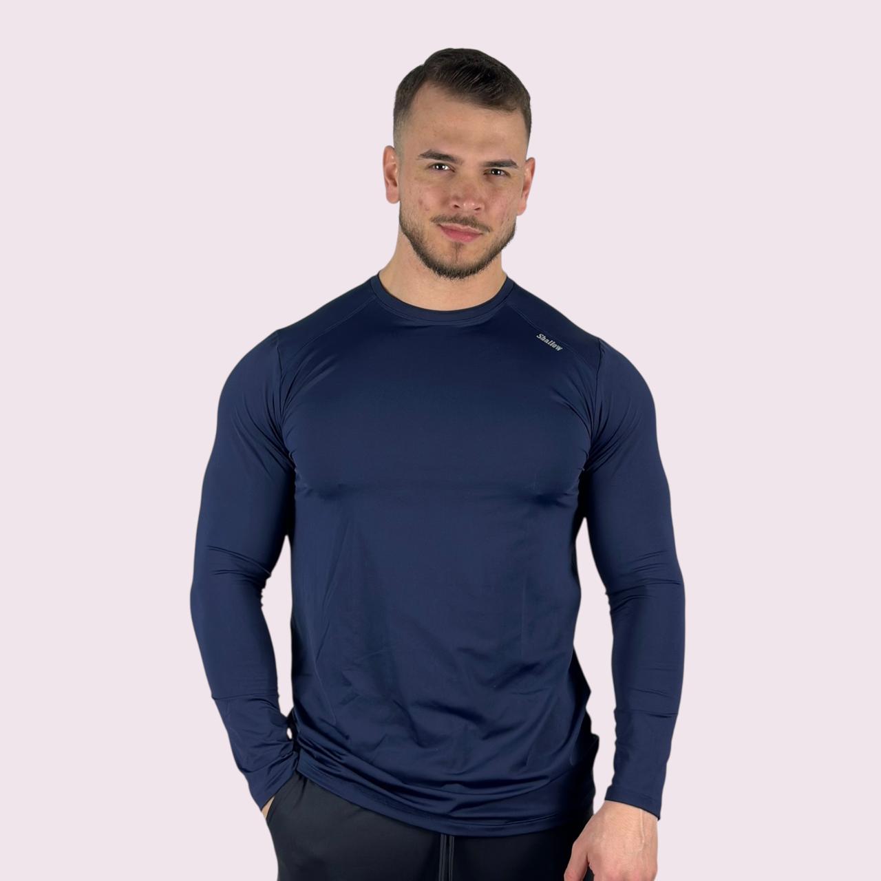 Camiseta Manga Longa Masculina Flow Marinho