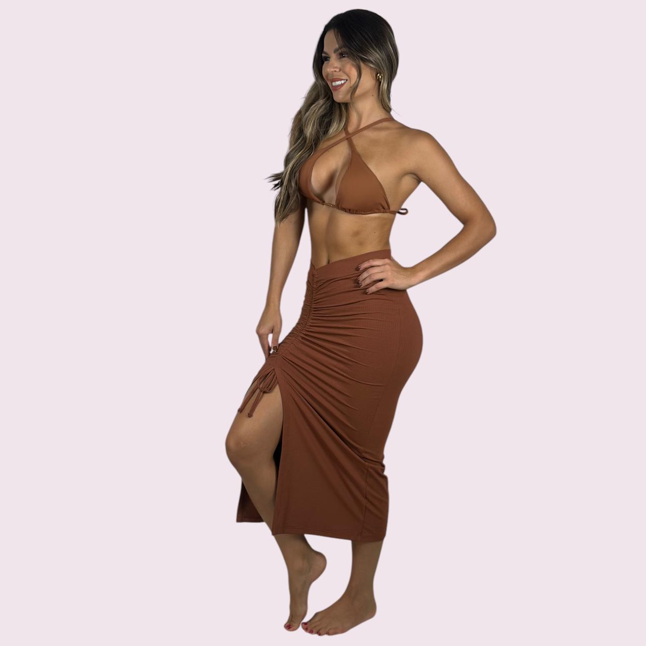 Saia Mid Texturizado Terracota